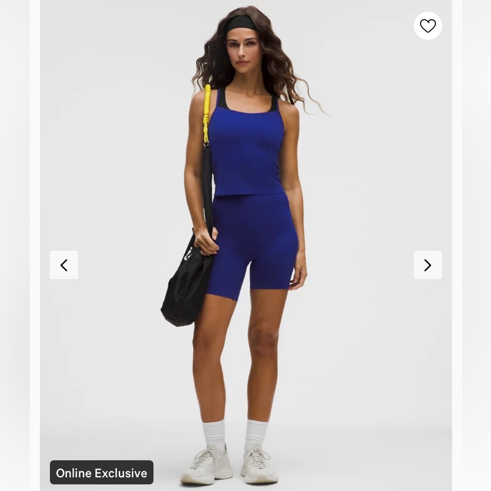 lululemon x erewhon blue 6” biker shorts